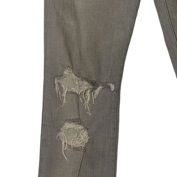 Current/Elliott Gray Distressed Skinny Jeans Womens Size 26 Cotton Blend - Picture 3 of 7